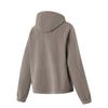 Li Ning Fitness Series Fleece Lined Warm Letter Hoodie Long Sleeve Sweatshirt Women Sweatshirt Tree-Gray Brown AWDU554-7