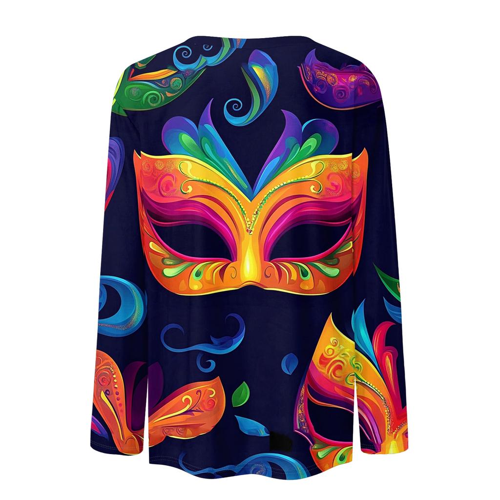 Damen Locker Bequem Lässig Mode Rundhals Weihnachts-Print Langarm Kapuzenpullover