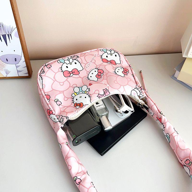 New Kitty crossbody bag Cartoon cat High-end women's underarm bag Versatile single shoulder printed bag Cartoon Girl Handbag