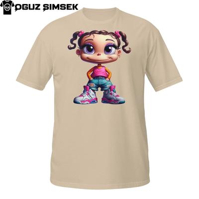 Chibi Girl Tee – Sassy Cartoon Character with Big Sneakers & Attitude
