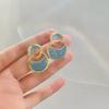 New women's summer sea blue travel earrings paired with high-end light luxury French design earring