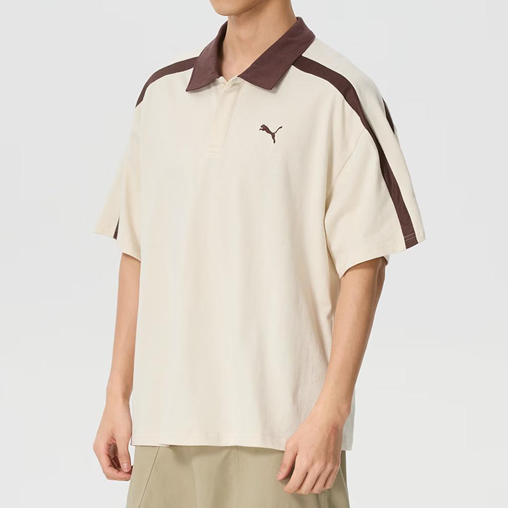 Puma T7 Retro Color Block Loose Fit Short Sleeve Polo Shirt Men Tops 638458-87