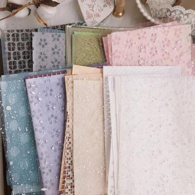 10Pcs/Set Exquisite Folding Gauze Design Material Papers Handmade Mixed Scrapbooking for School