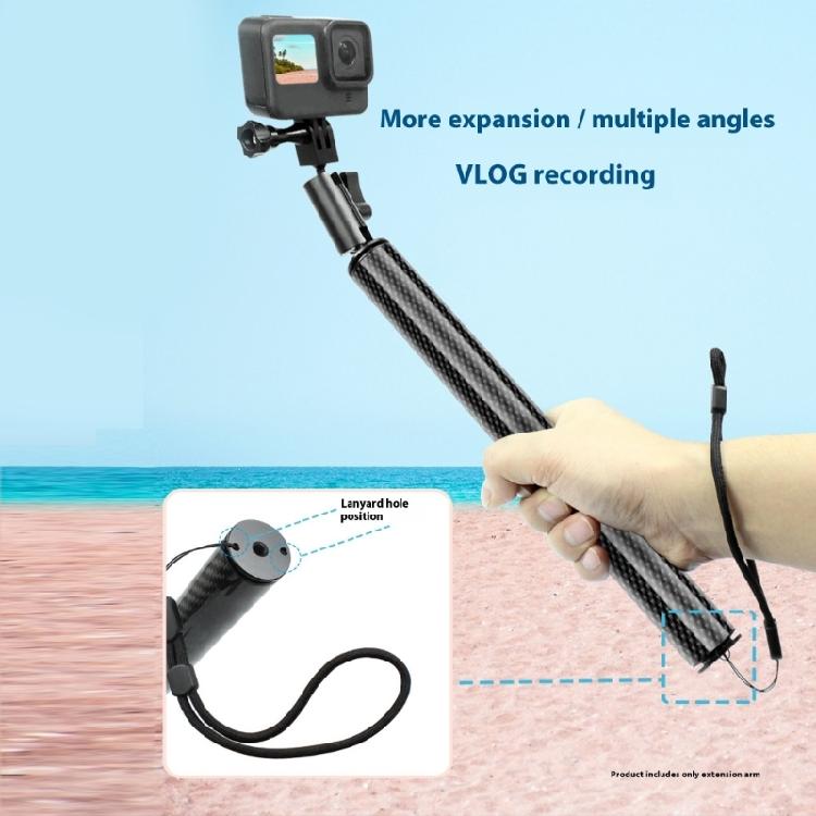 Portable Floating Camera Stabilizer 28.5mm Grip Diameter Lightweight Carbon Fiber Construction Buoyant Extension Rod