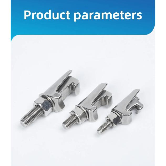 5pcs 304 Stainless Steel Hook Bolt M8/M10/M12 C-Clamp Pipe Bracket with MF/ISO Flange