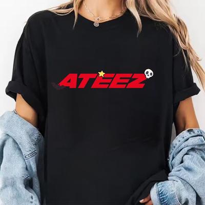 KPOP ATEEZ 25 Years Cartoon Short-sleeved T-shirt Cotton Customized Hongjoong Mingi San Yunho Fans Gift Fans Concert Clothing