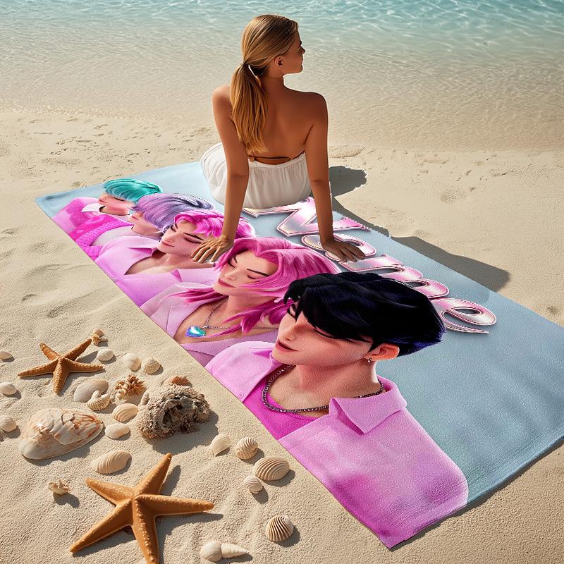 Custom Name Pink Fashion Stylish printed beach towel,a quick-drying, absorbent mat suitable for the beach, pool, gym, and travel fans gift