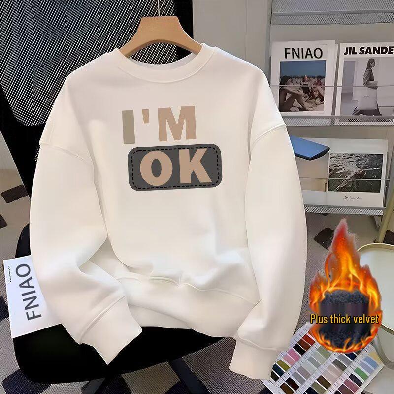 Men's Hong Kong Style Heavyweight Hoodie: Autumn/Winter Trendy Brand, Plus Velvet, Round Neck Casual Top