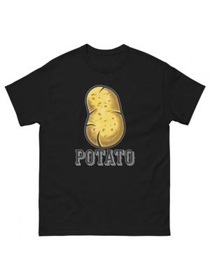 Potato Graphic Print Men's Cotton T-Shirt Food Lover Casual Daily Tee for Men Women Teens Print Machine Washable