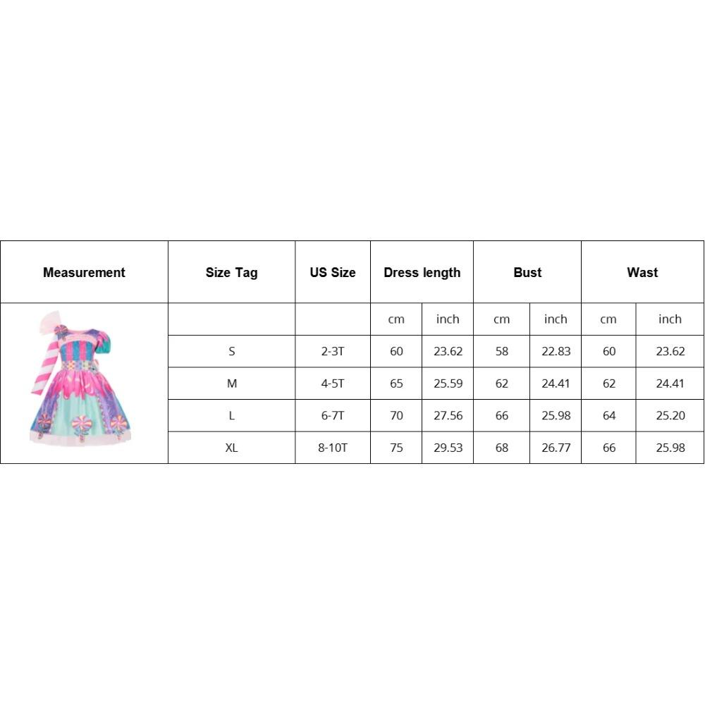 Girls Purim Festival Lollipop Costume Chidrens Puff Sleeve Candy Costume Kids Sweet Lollipop Print Birthday Party Dresses