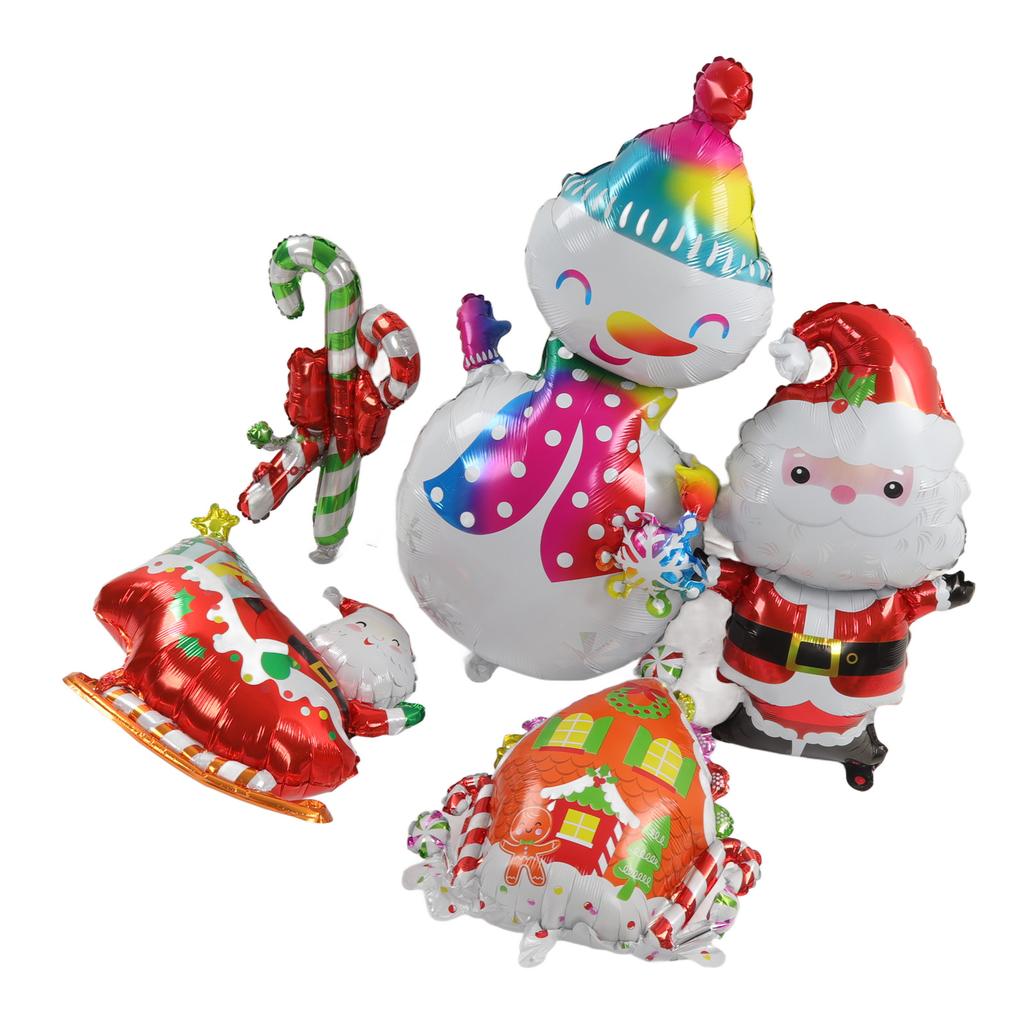 Christmas Foil Balloons Father Christmas Sleigh Father Christmas Snowman Candy House Christmas