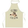 Tablier de cuisine - C'est la vie - Motif tigre - Coton épais - Impression France