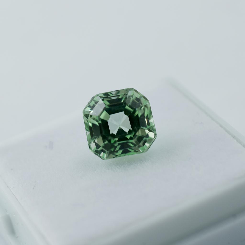 Natural Sapphire 3.85 Ct Bluish Green Square Rare Certified Loose Gemstone
