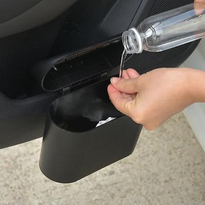 Multifunktioneller Auto-Mülleimer Dose Drucktyp Hängend Fahrzeugmüll Staubbehälter Aufbewahrungsbox Quadratisch Auto-Innenraum Universelles Zubehör