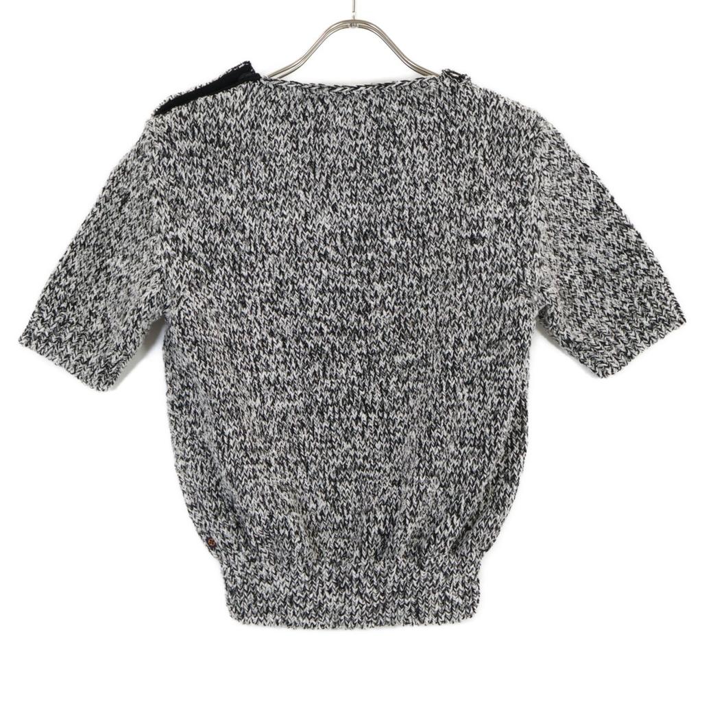 LOUIS VUITTON 22 Gray FMKM94 Wool Short Sleeve Knit tops M grayUsed