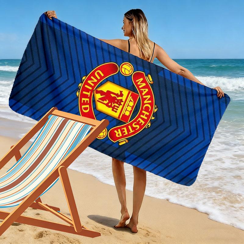Manchester United F Print Beach Towel, Large Soft Quick Dry Towel for Beach Camping Swimming