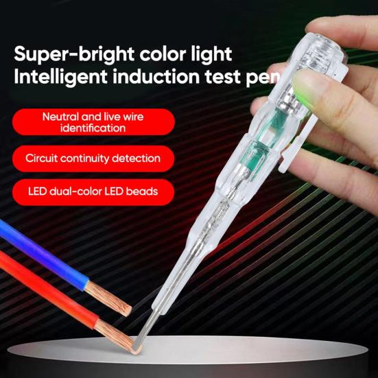 Inteligentny długopis do testowania napięcia z przyciskiem autotestu Podwójne światła LED Lokalizator przerwy w obwodzie Końcówka śrubokręta Długopis do wykrywania napięcia