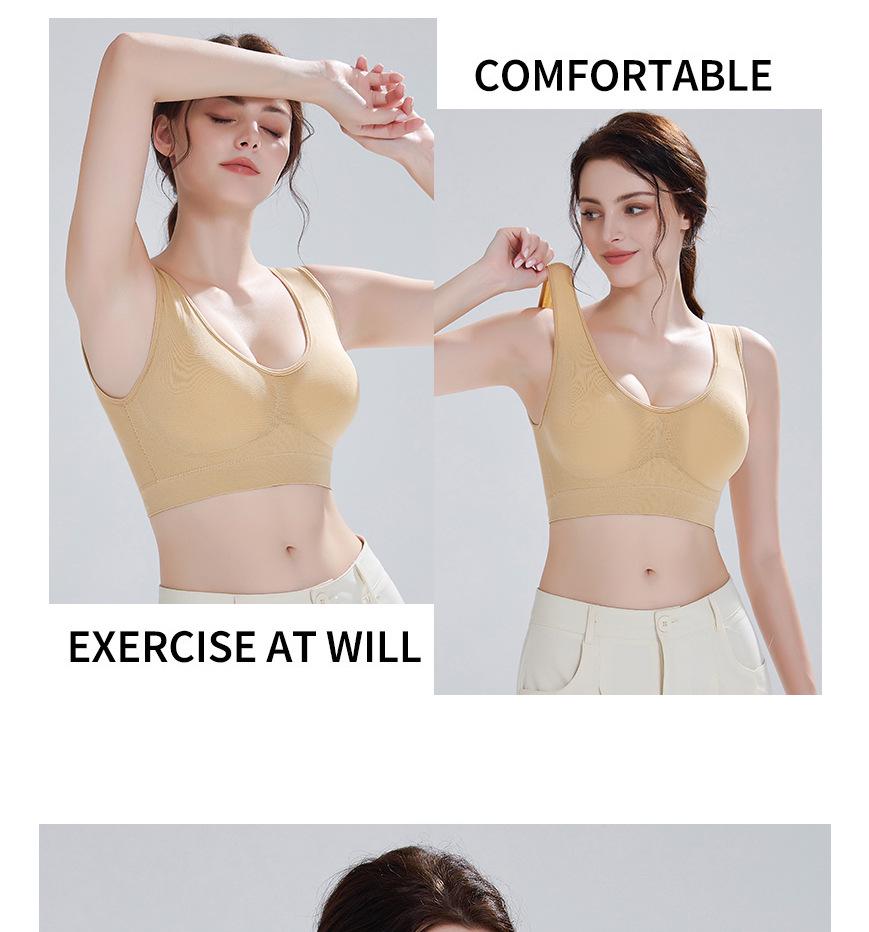 Bezszwowy biustonosz sportowy damski: Bez fiszbin, krzyżowy krój na plecach, idealny do jogi, biegania i fitnessu, dostępny w dużych rozmiarach