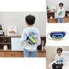 Trendy Blue Canvas Children's Crossbody Bag Stylish Sports Chest Pack For Kids