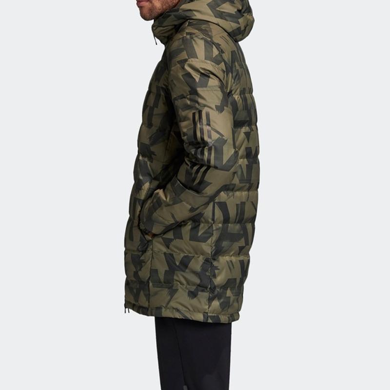 adidas Outdoor Wendbare Daunenjacke Mittellang Winter Herren Oberbekleidung Olivbraun FR6635