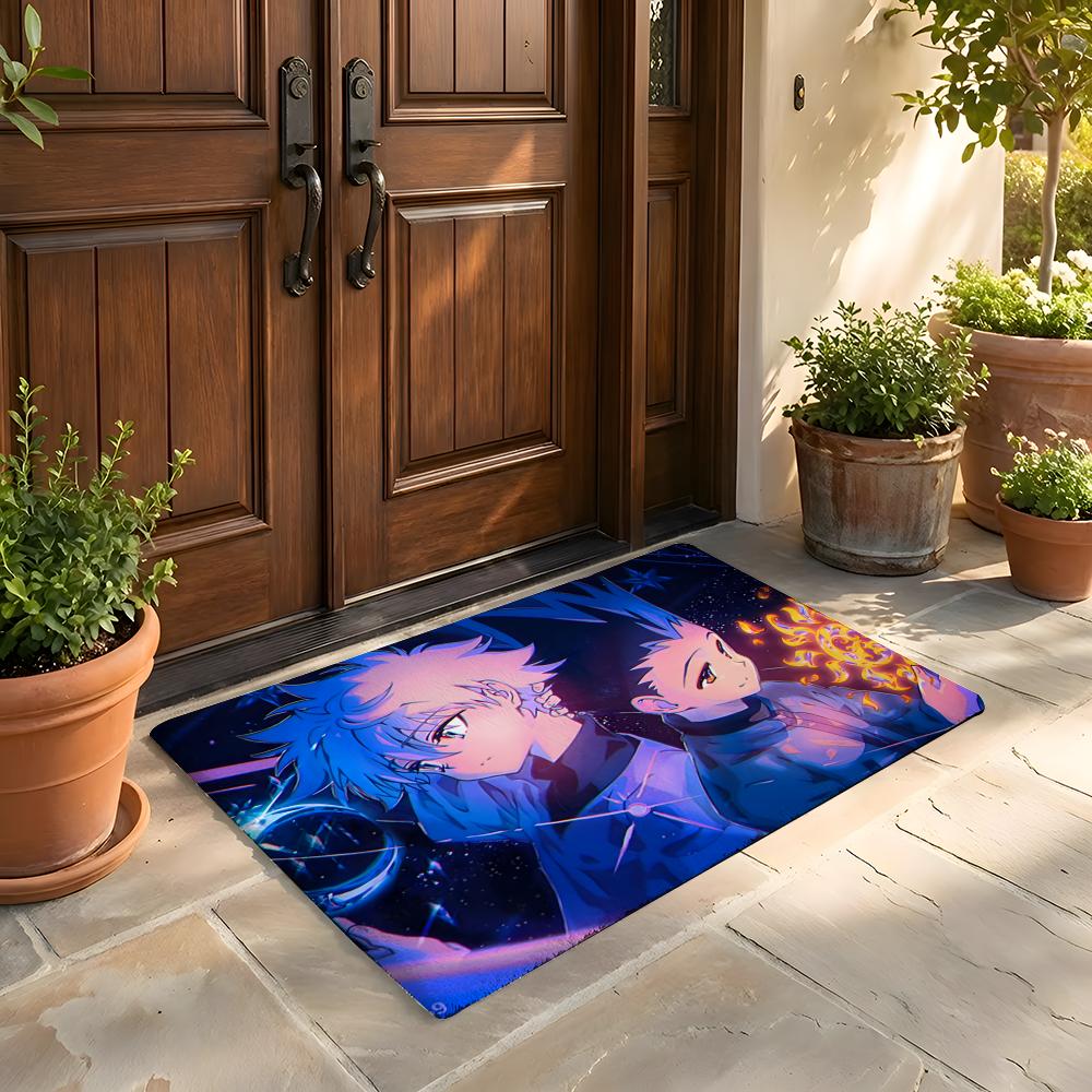 Floor Mat Soft Flannel Rug Non-Slip Absorbent Mat for Bathroom Bedroom Home Decor H-Hunter and H-Hunter Anime