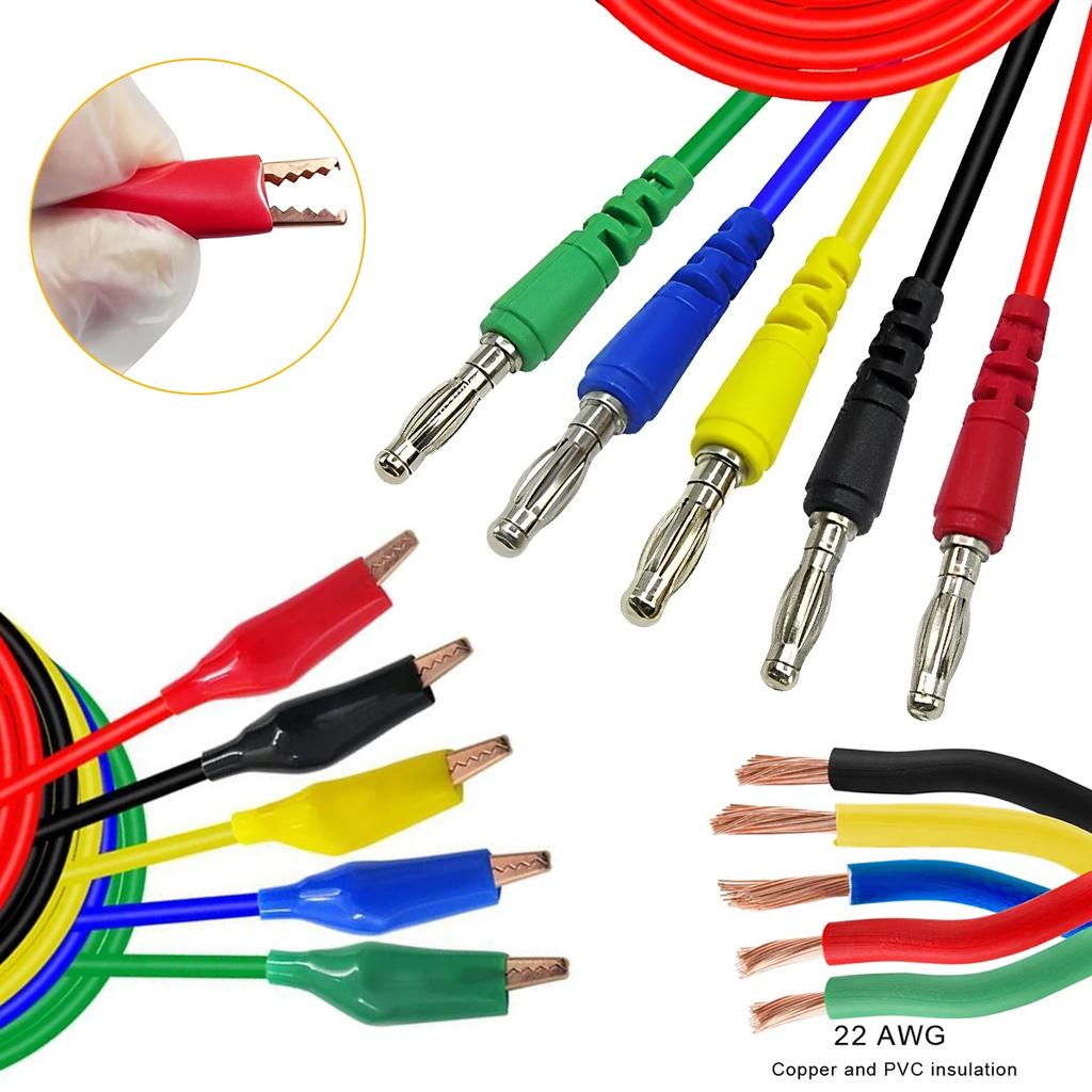 22Pcs Back Probe Kit 4mm Banana Plug Alligator Clip Kit with 3 Angles Back Probe Pins Automotive Test Leads Wire Piercing Probes