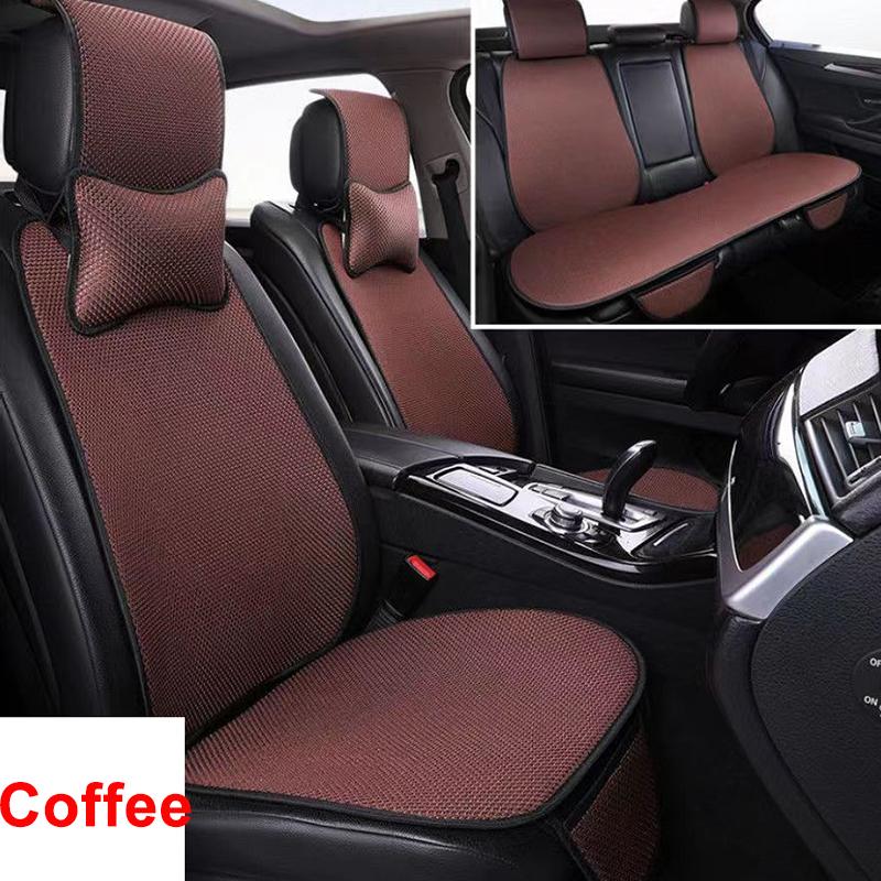 

WTEMPO набор летних автомобильных подушек для льда, крутая, удобная, дышащая, высококачественная деловая противоскользящая двухслойная вязаная подушка для автокресла Five-seat кофейный