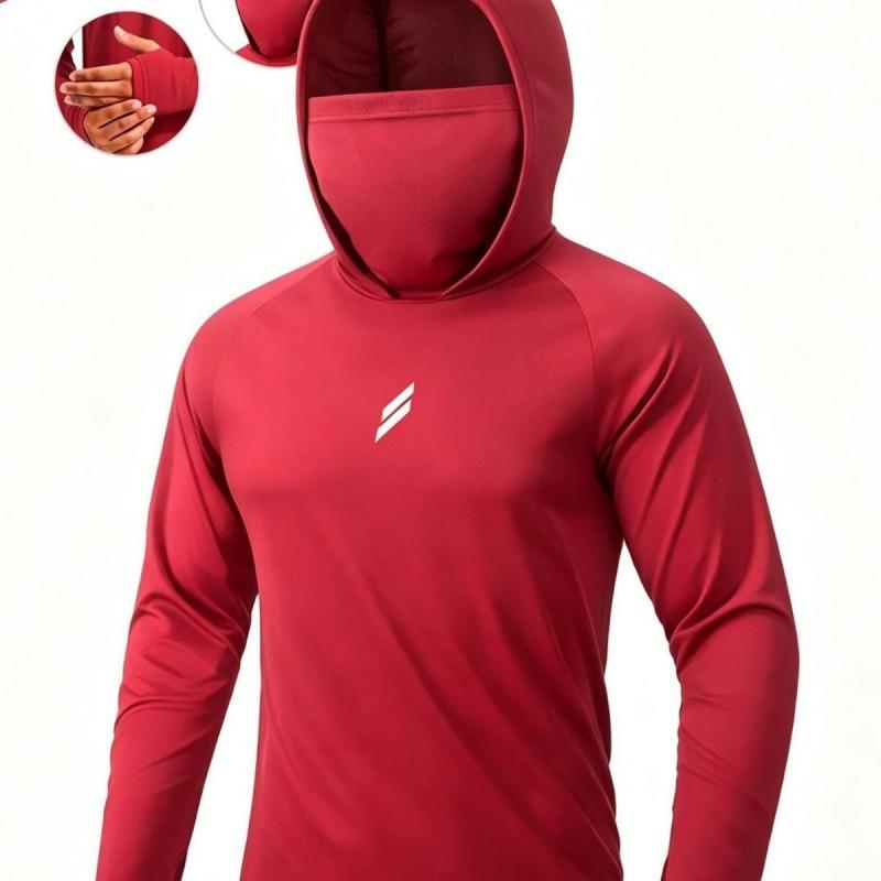 Mens UPF 50 Quick-Dry Hooded Sun Protection Fishing Jacket Outdoor Lightweight