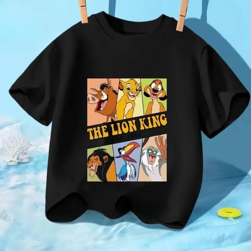 Modisches Cooles König der Löwen Simba Cartoon Print Kinder T-Shirt 2026 Sommer Kurzarm
