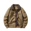 Autumn and winter new casual jacket men's pure cotton velvet thickened tooling flight jacket top loose large size coat