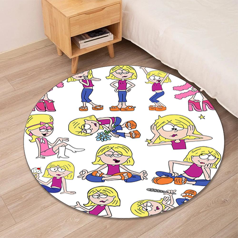 Lizzie McGuire Printed Round Rug Carpet Chair Rug Area Rug Entryway Doormats,for Office Chair Living Room Bedroom Kitchen Room.