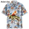Funny Cute Capybara Pull Up Hawaiian Shirt For Men 3D Print Short Sleeve Button Beach Shirts Summer Men's Aloha Shirt Streetwear