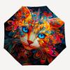 1pc Colorful Floral Cat Face Umbrella Automatic Opening & Closing, Foldable Design, Outdoor for Fans, Travelers, Daily Use, Gift Idea.C103
