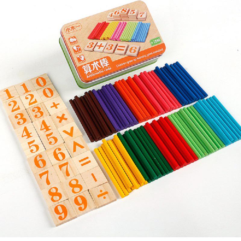 

Деревянные Монтессори Математические Учебные Пособия: Счетные палочки для детского сада