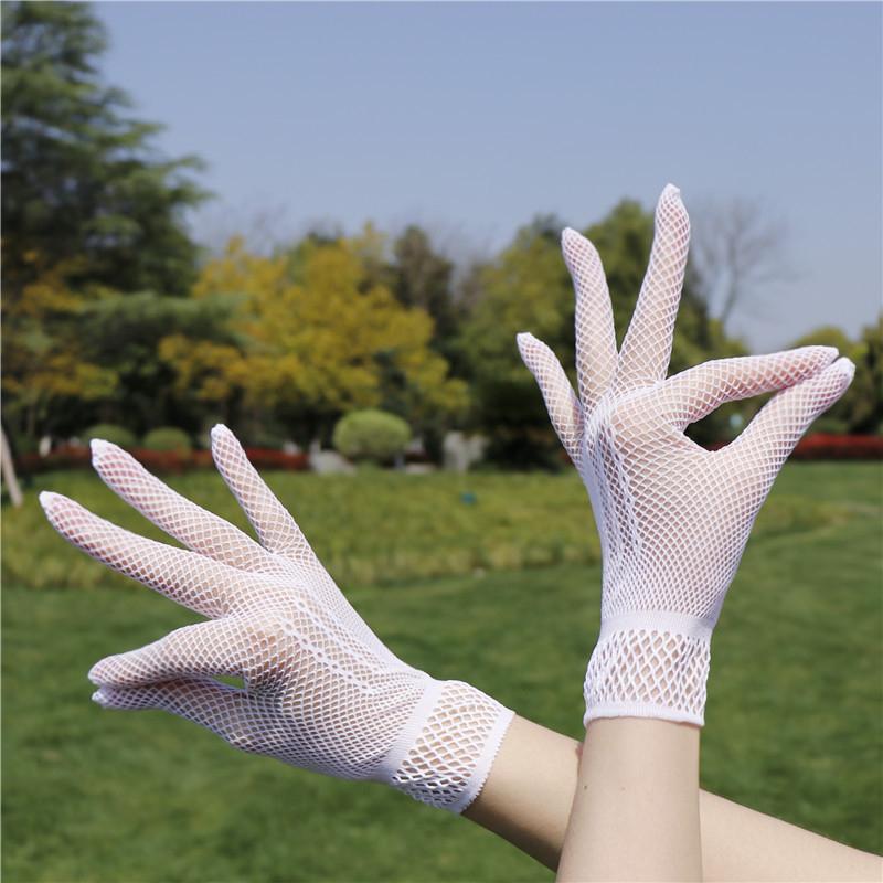 Summer Uv-proof Driving Gloves JK Mesh Fishnet Gloves Lace Full Finger Girls Lace Fashion Gloves Hand Cosplay Gloves