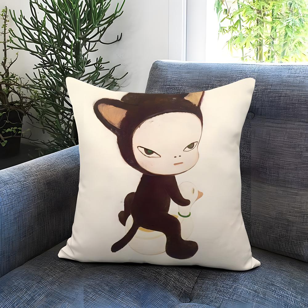 POPULAR Y-YYoshitomoo Naraa Cushion Cover Comfortable Reversible Pillow Cover Ideal for Car Sofa Bedroom & Beyond