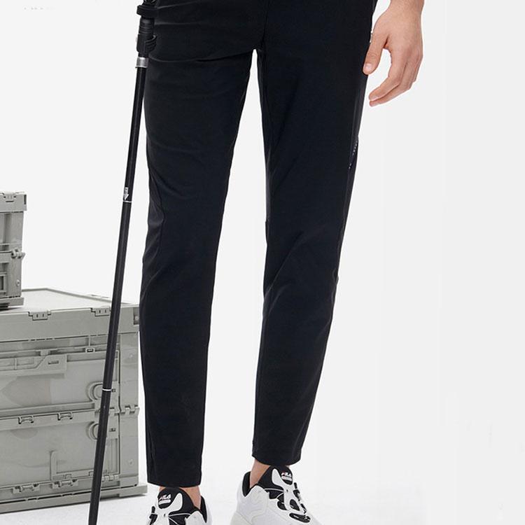 Fila Logo Label Mid Rise Fitted Knit Sports Pants Men Bottoms Black A11M221613F-BK