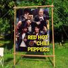 RRed HotChili Peppers Band Small Size Cheerleading Banner Hand Pulled Flag Outdoor Atmosphere Flags
