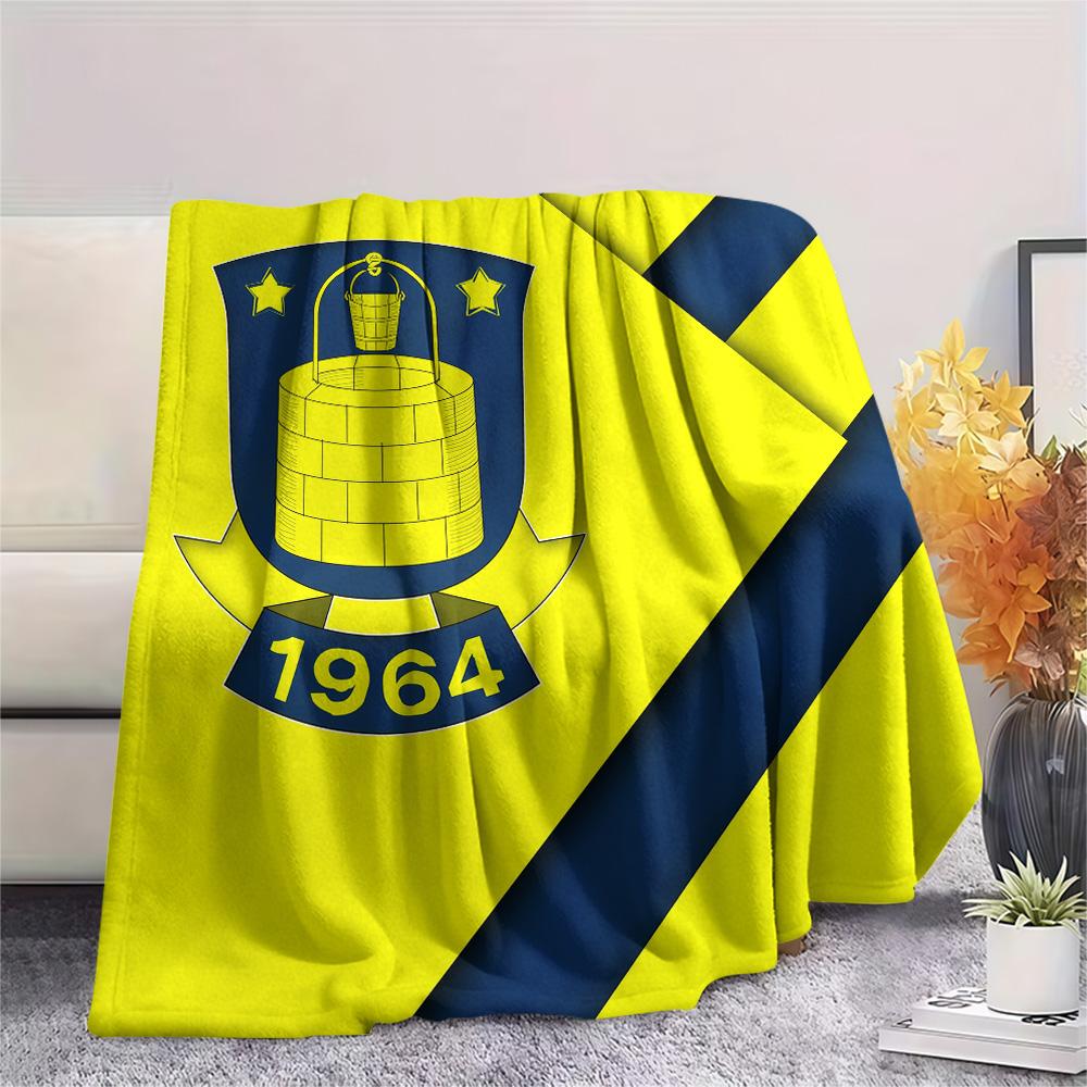 Brøndby IF  Print Flannel Blanket, High Quality Comfortable for All Seasons, Home Decor, Warmth and Comfort