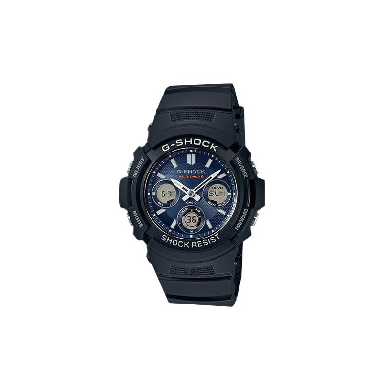 

Casio CASIOG-SHOCK fashion trend watch solar charging system quartz movement resin strap Japanese and Korean watch men s watch blue AWG-M100SB-2AJF синий