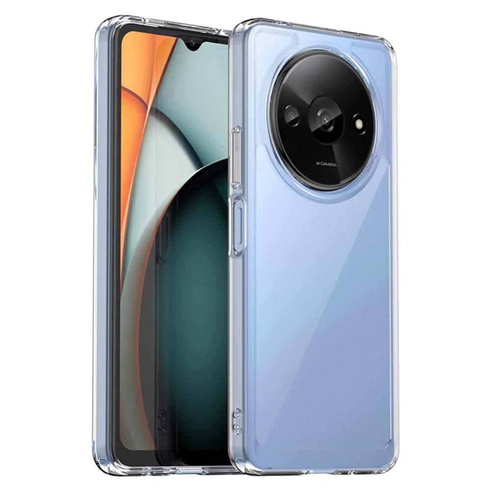 WANLONFENG MF2 Series For Xiaomi Redmi A3 4G Case TPU Acrylic Clear Phone Cover with 2Pcs Tempered Glass Film