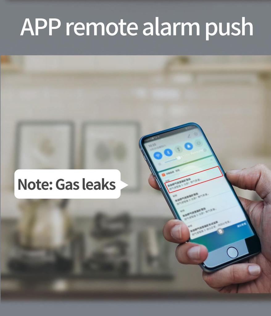 TUYA WiFi Gas Leak Alarm with Remote Notification and Control Valve Shut-off