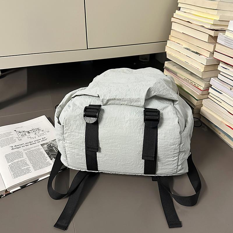 Student Solid Color Schoolbag Large Capacity Backpack
