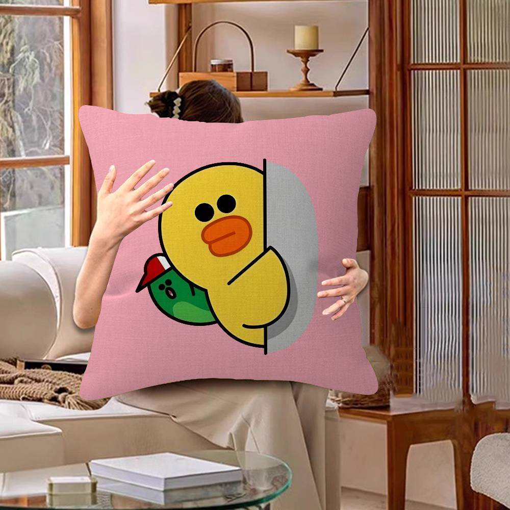Cute Cartoon Art Duck Pillow Gift Home Office Decoration Bedroom Sofa Car Cushion Cover case 45x45