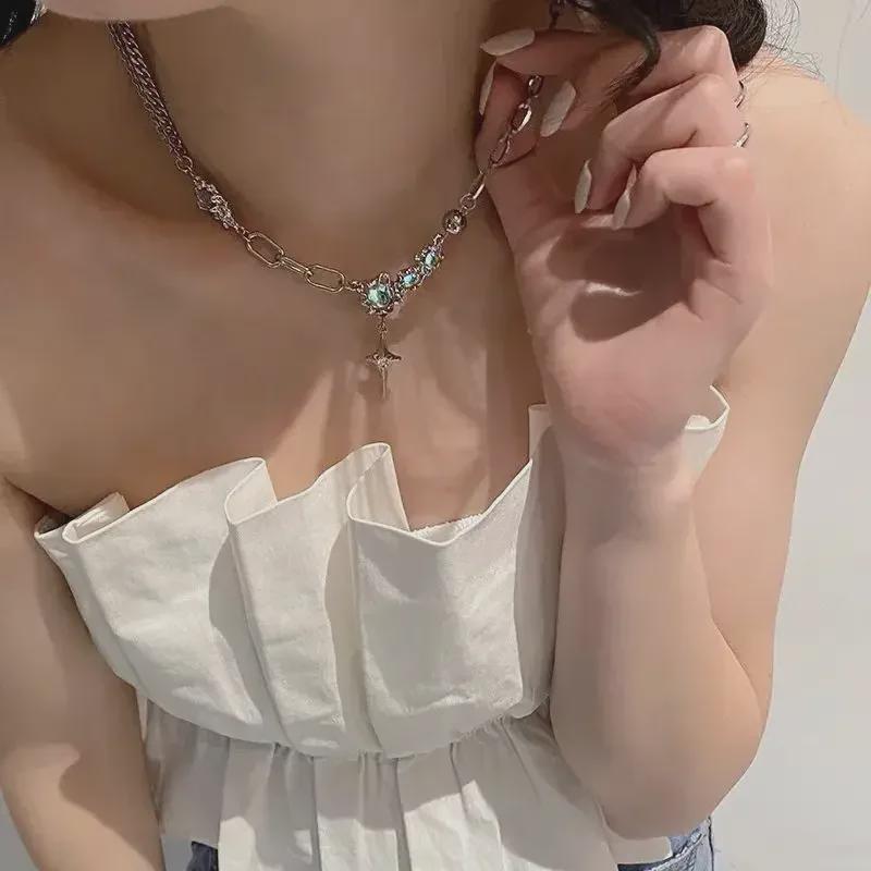 Moonstone Zircon Necklace: Luxury Summer Design for Women