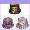 Retro Print Bucket Hat With Sun Protection For Outdoor Activities