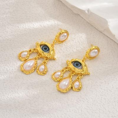 Teufelsauge Ohrringe Schmuck Leichter Luxus Premium Retro Nische Perle Wassertropfen Ohrringe Frauen