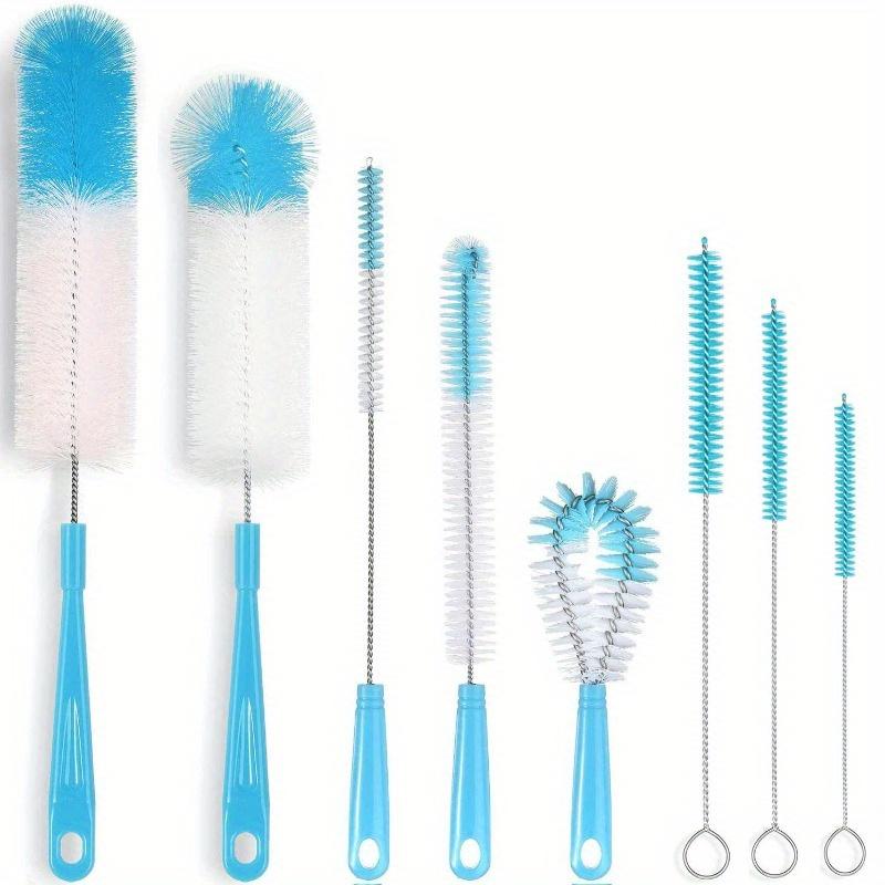

Set of 8 Bottle Cleaning Brushes - Long-Handled Cleaner for Beer Bottles, Thermoses,Sports Bottles, And Kettle Straw Brushes синий