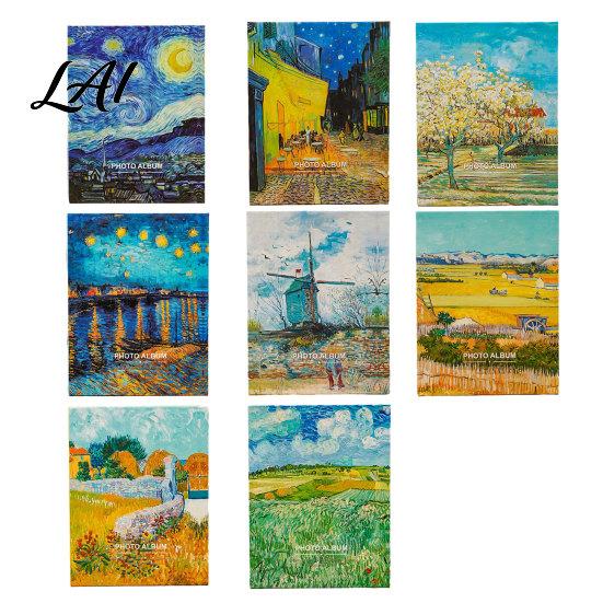 Thick Cardboard Photo Album Oil Painting Style Album Cartoon Slip-In Pocket Kids Memory Book Paper Easy Insert Cover Storage Transparent Sleeves