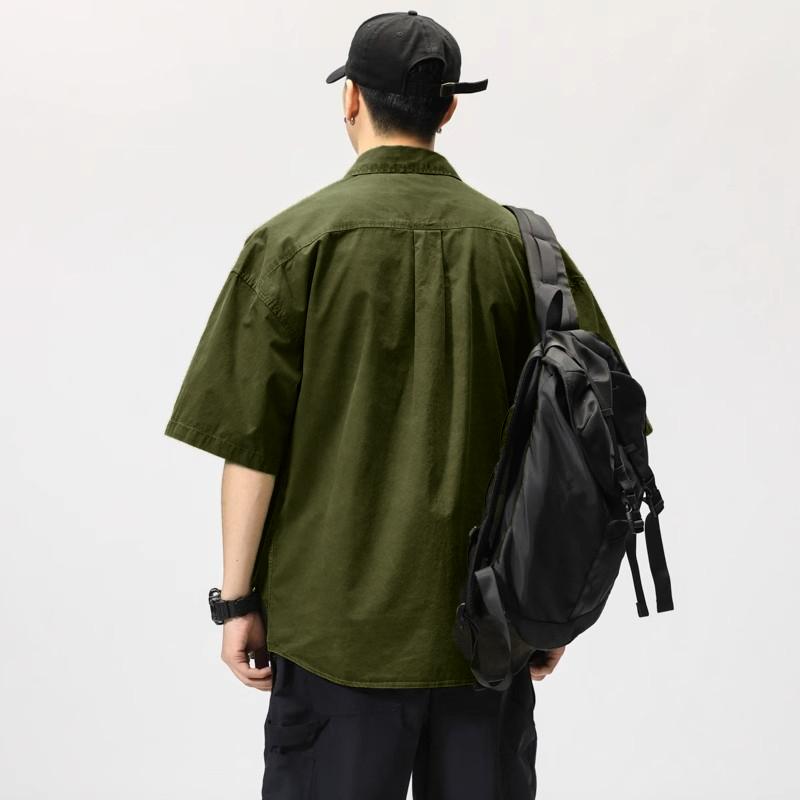Workwear Short-Sleeved Shirt Men's Short-Sleeved Slim Jacket Summer Men's Casual Jacket Men's Student Shirt